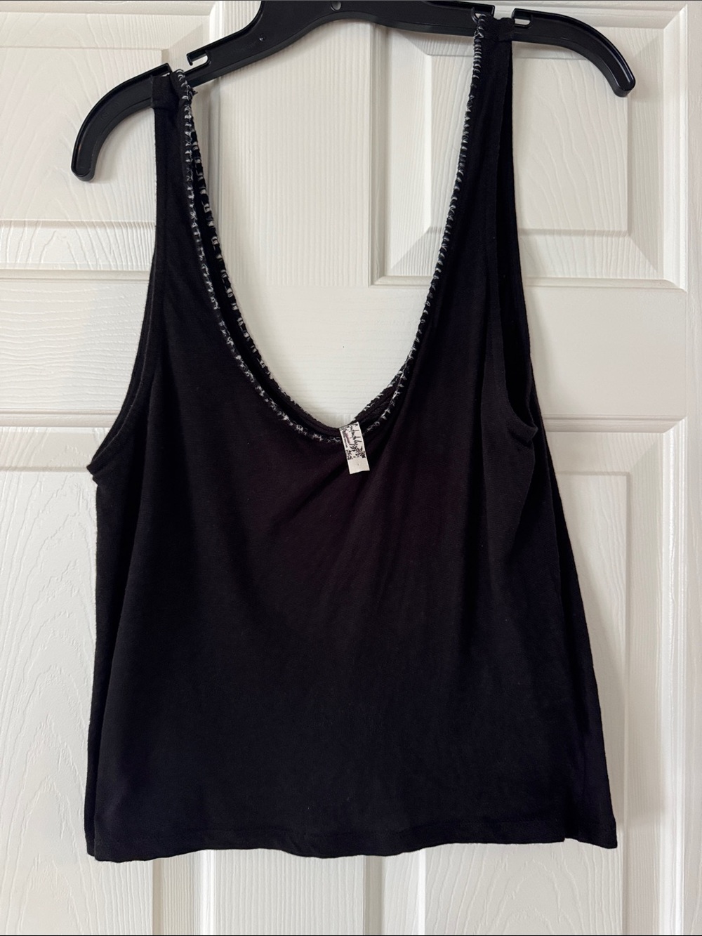 Intimately Free People Black Scoop-Back Tank with Contrast Trim medium